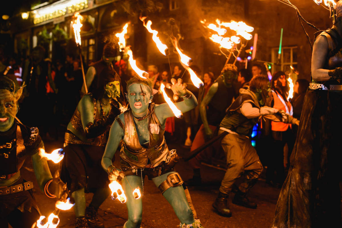 A Celtic Samhain Parade in Edinburgh, Scotland