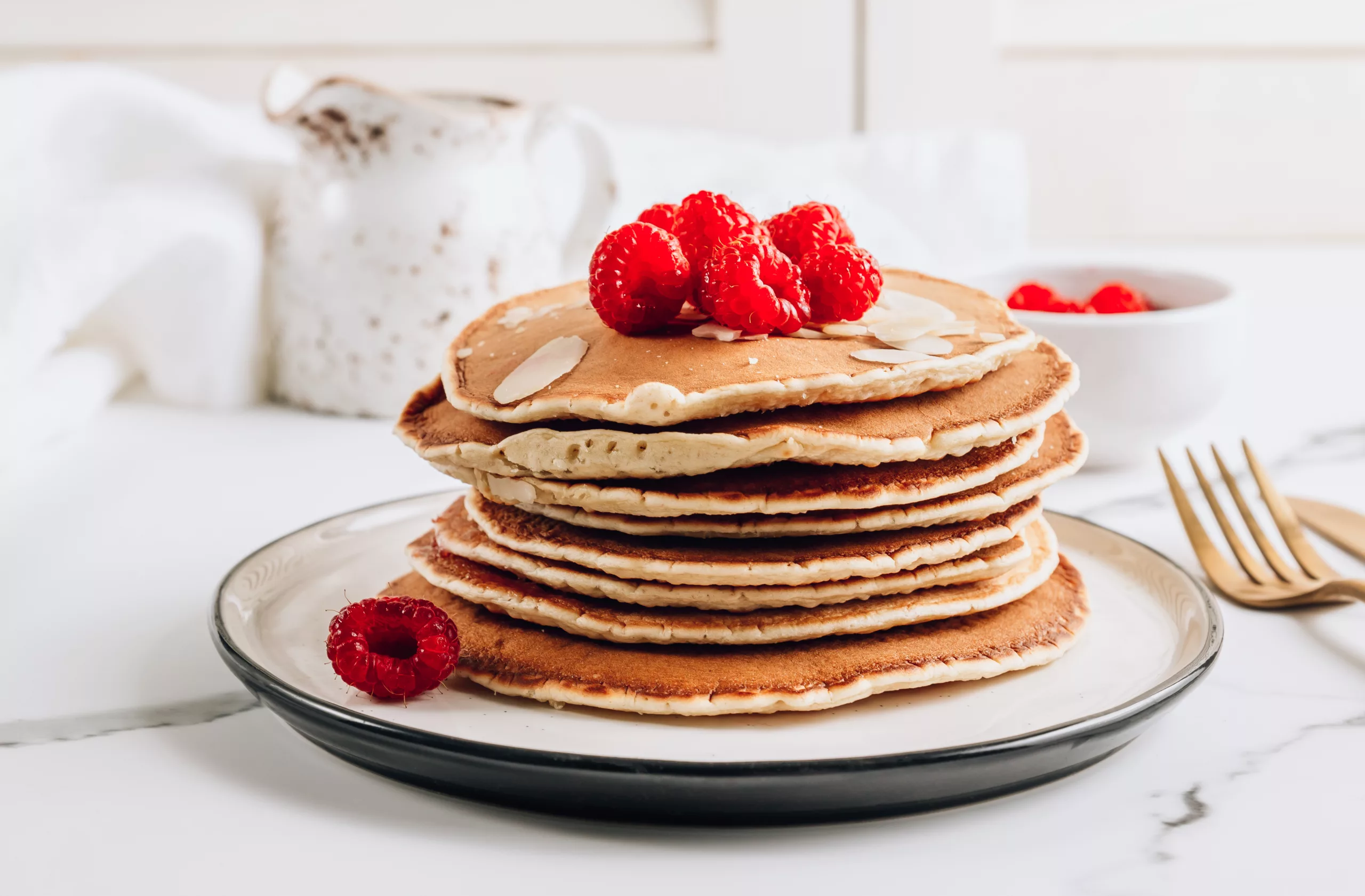 German Eierkuchen vs. American Pancakes - Classic American Pancakes - thick and fluffy, much different than German Eierkuchen.