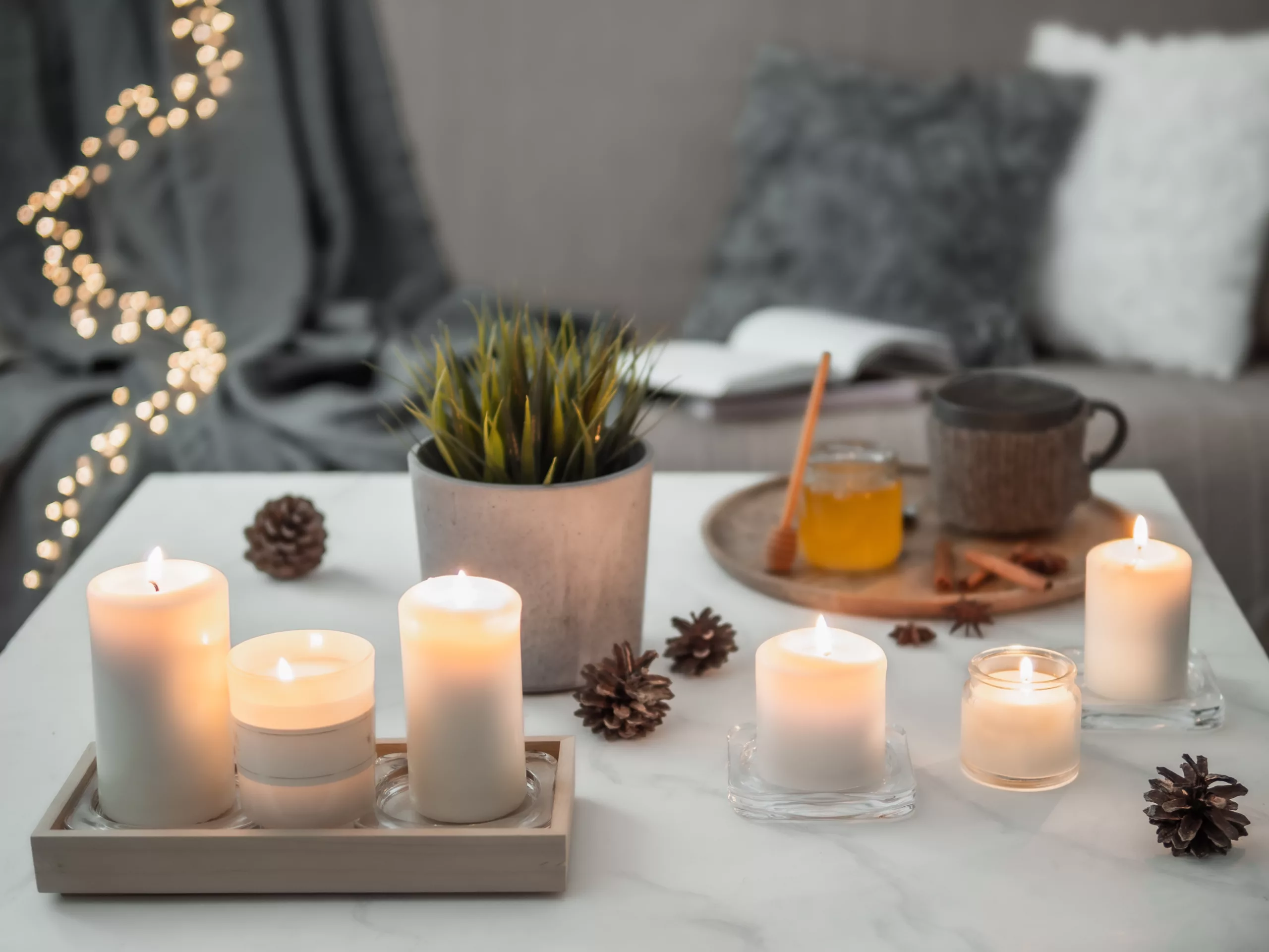 How I practice Hygge to help me enjoy German winters - I love to light candles and use soft lighting.